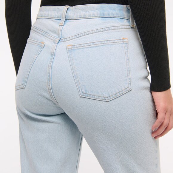 Abercrombie & Fitch Curve Love Mid Rise 90s Straight Jean - 29L Light Marble NWT - Picture 5 of 9